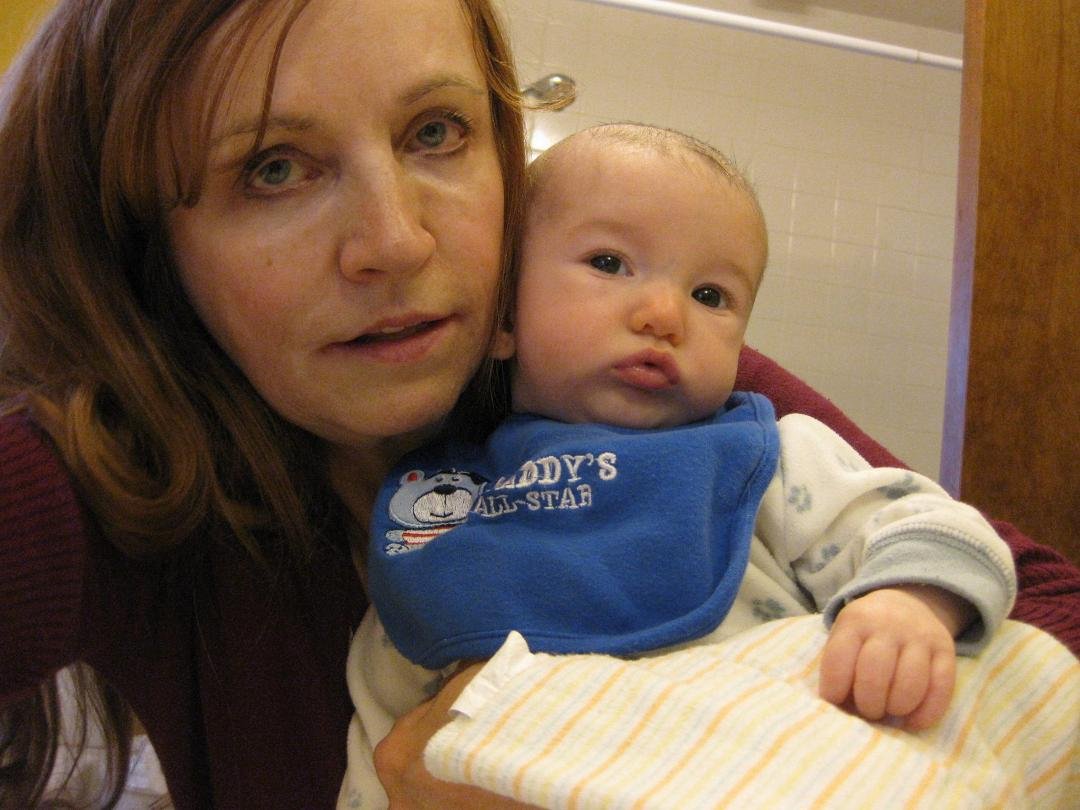 me and Gavin.  Gavin loves Grandma too, just couldn't find the bib. 2015
