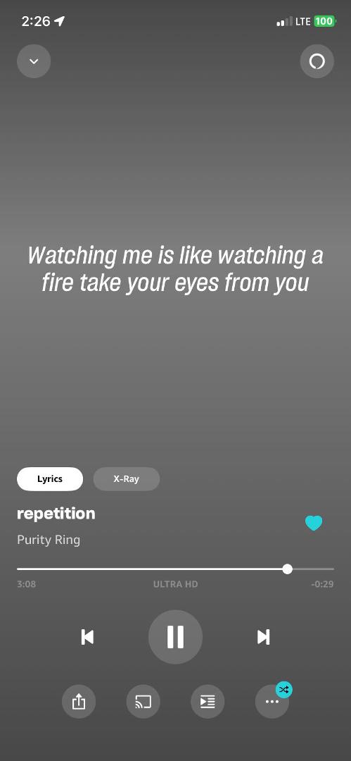 These lyrics fit how I imagine what looking at me is like.