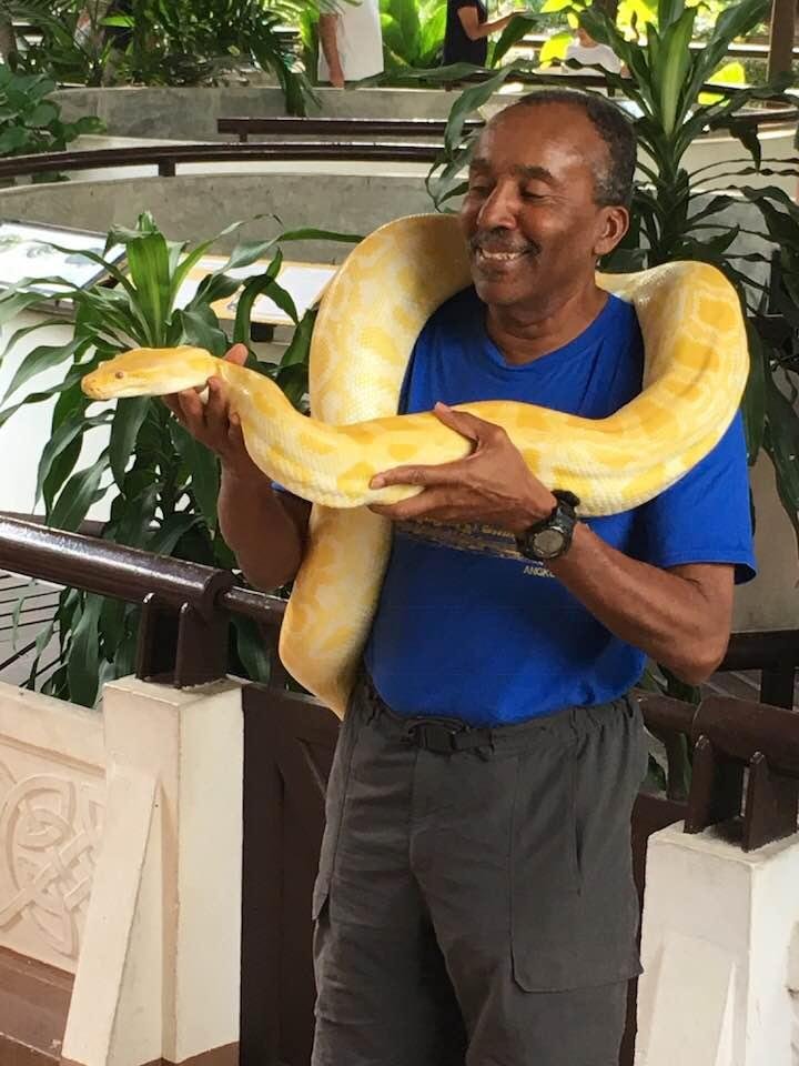 This is friend Victor, a world traveler and python handler.