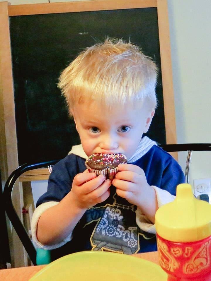 This might be part of the reason E&M love their new daycare. Cupcakes on birthdays! (All the pictures of M had other kids in them, so no sharing those publicly.)