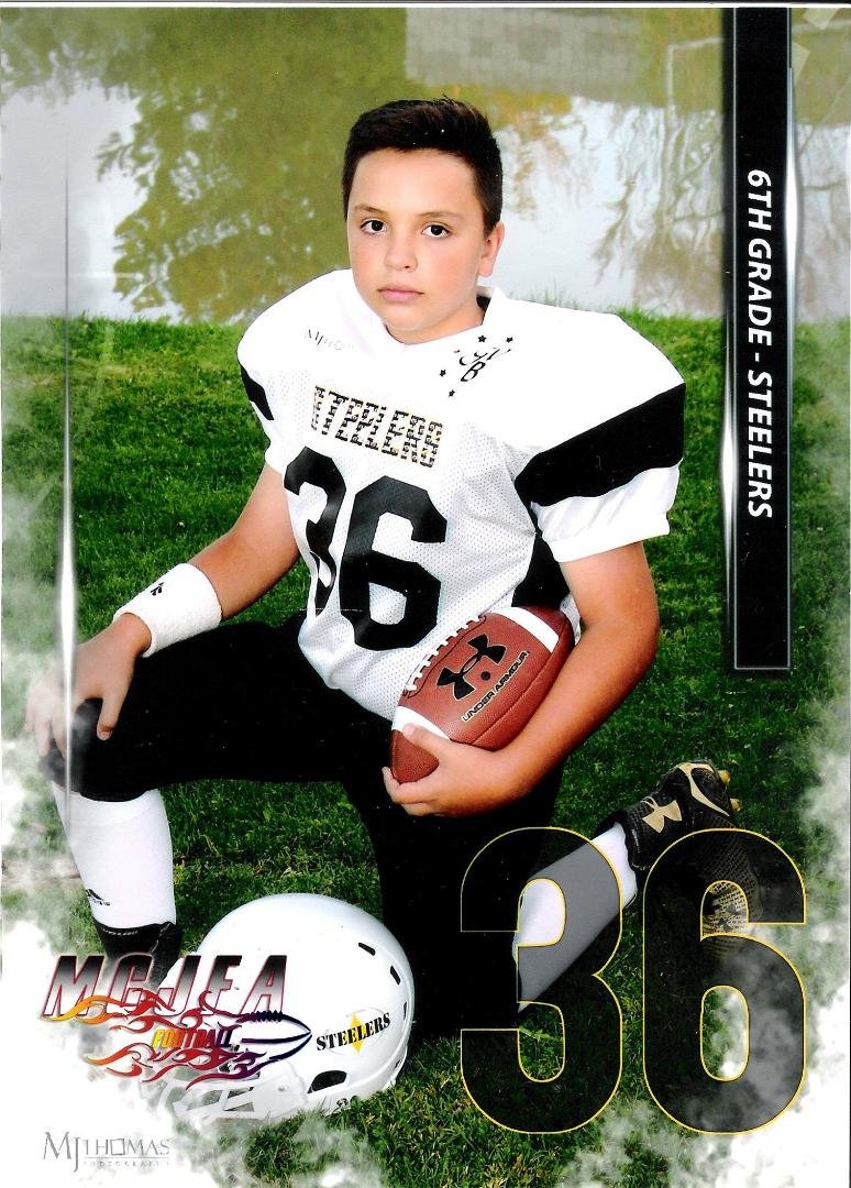 Anjel Guerrero, lineman for the MCJFA 6th Grade Steelers.