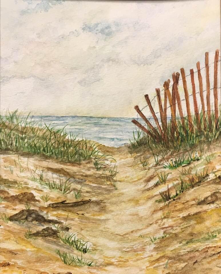 My newest watercolor , a take on a watercolor painting in my watercolor class. I added my rendering
