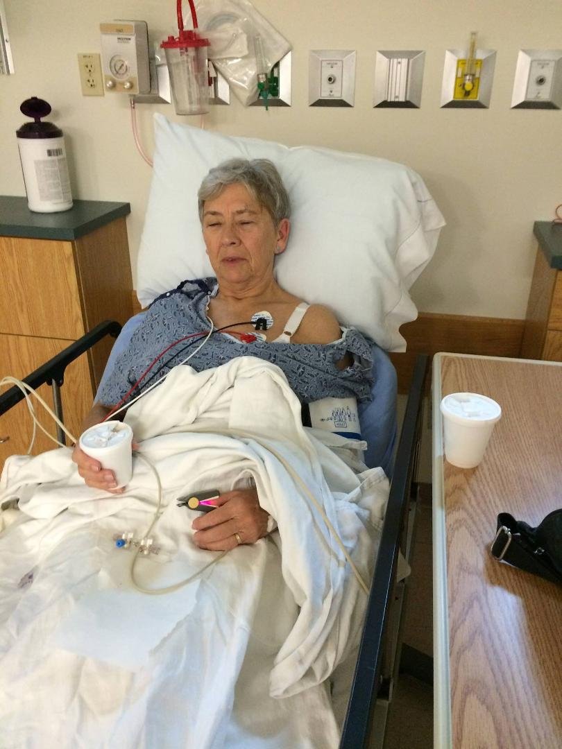 The patient is doing well! Having coffee! 😬