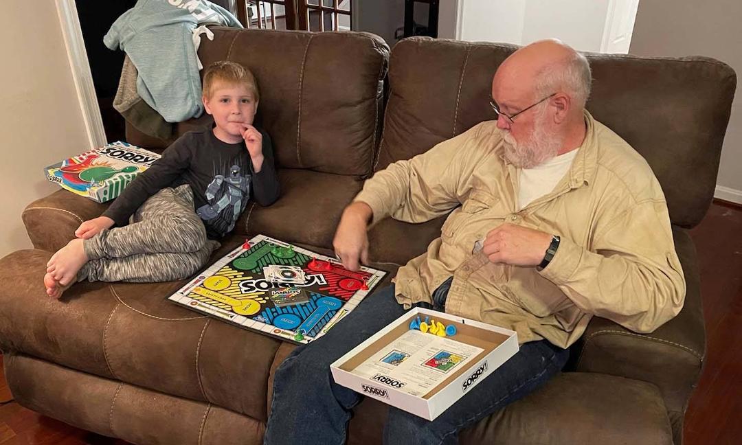 On Fathers' Day I spent part of the afternoon playing Sorry with my great-grandson, Jayson