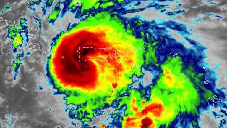 My daughter Sarah Lives in Puerto Rico in the NW side, right there under the dark red area… 10 pm Sunday
Sarah took shelter with her boyfriend’s parents on high ground.
Update Monday morning: still no power, no cell servi