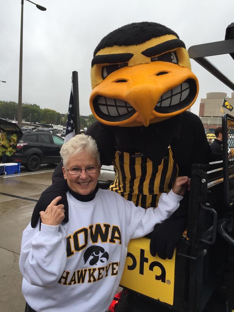 "Herky the Hawk" and I are hoping for a Hawkeye win against the Golden Gophers tomorrow in Minnesota. Go Hawks! 🏈