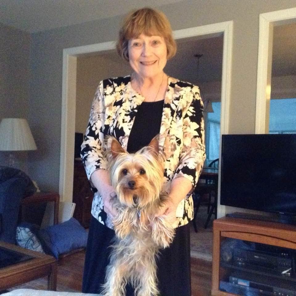 Two of my favorites !! Love them both !! Patricia and Hunter our Yorkie 5 years old and 6.1/2 lbs !!!!
