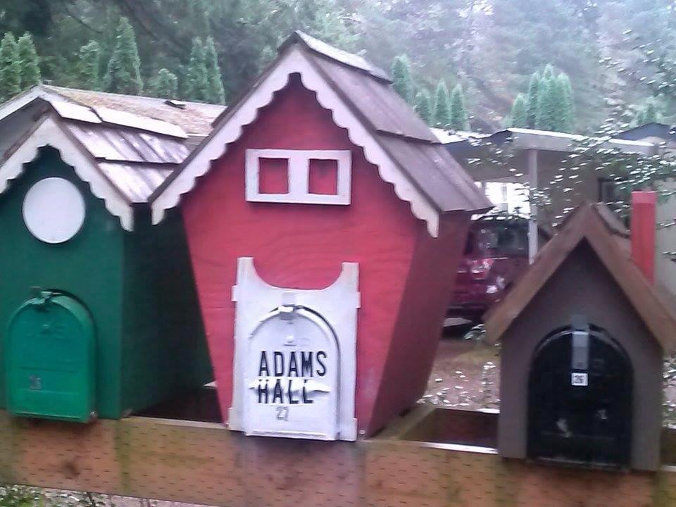 Our mailbox we painted lid yesterday added names:)