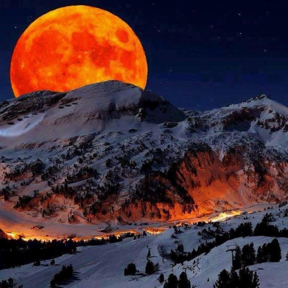 Moon on other side of the mountain