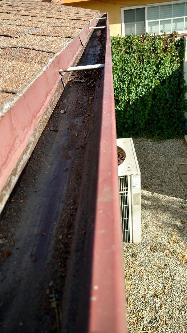 No holiday lights here but gutters are (mostly) clean and ready for the rain, which unfortunately seems to be nowhere in sight. Thanks for your help George William Gockel.