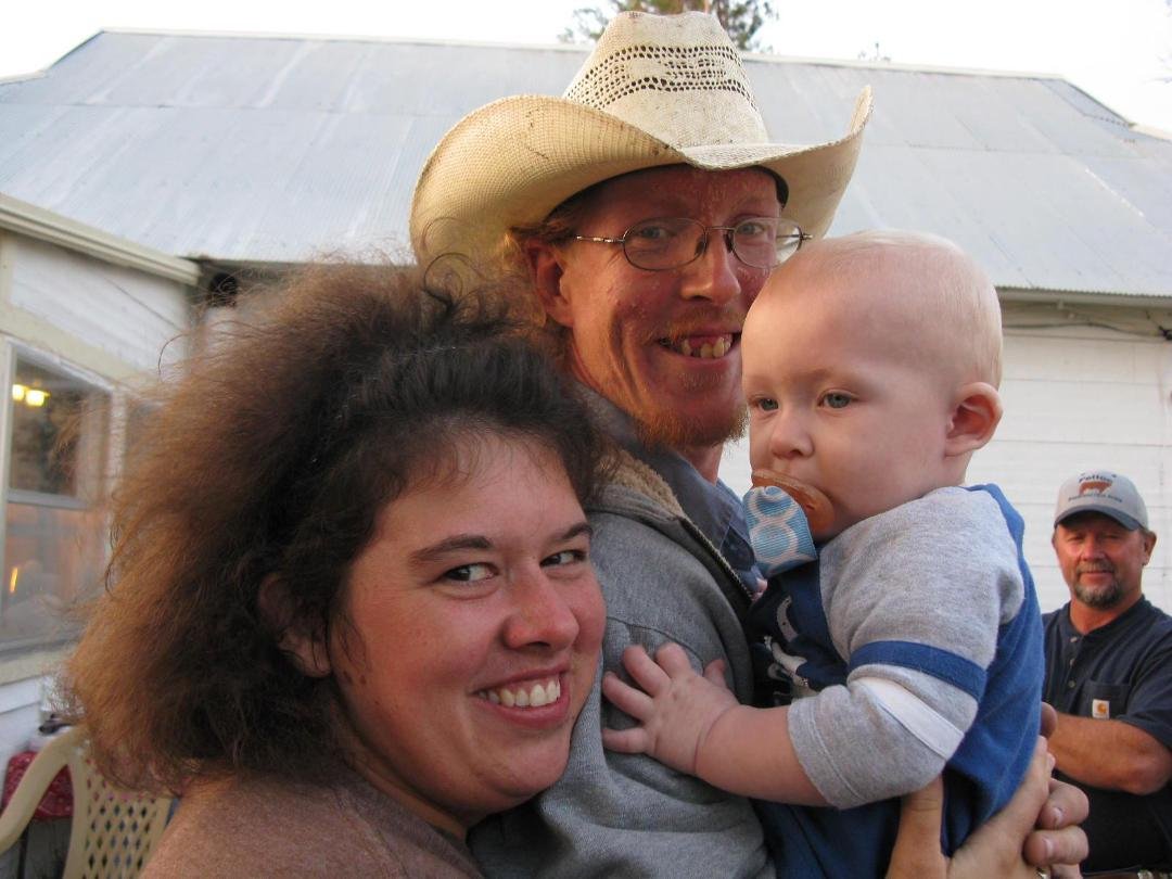 momma, daddy and baby makes three. christy, warren and rusty