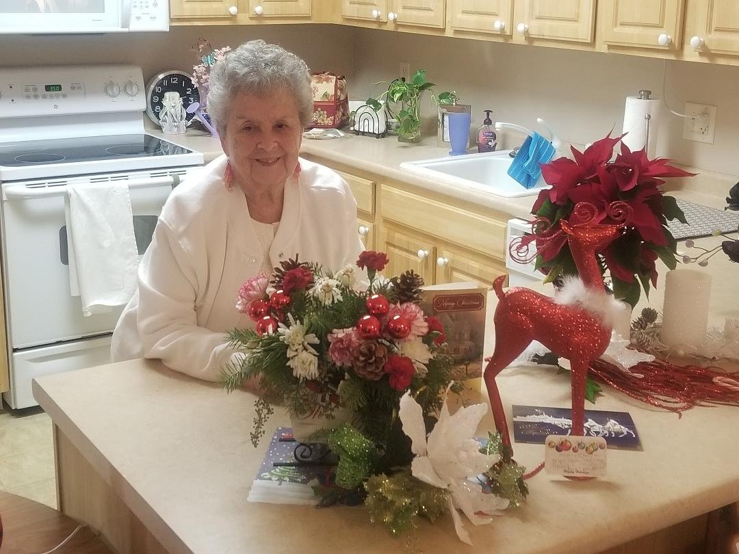 Mom and her flowers.