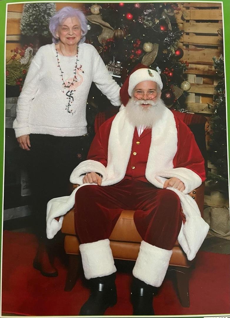 Gramma's 1st ever picture with Santa Claus!