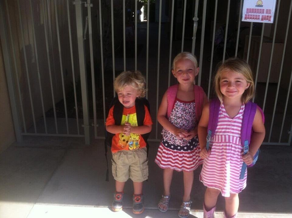 My Brian's three precious babies on Hunters first day at summer school.  Big boy did grant!  Bailey and Madison love summer school.