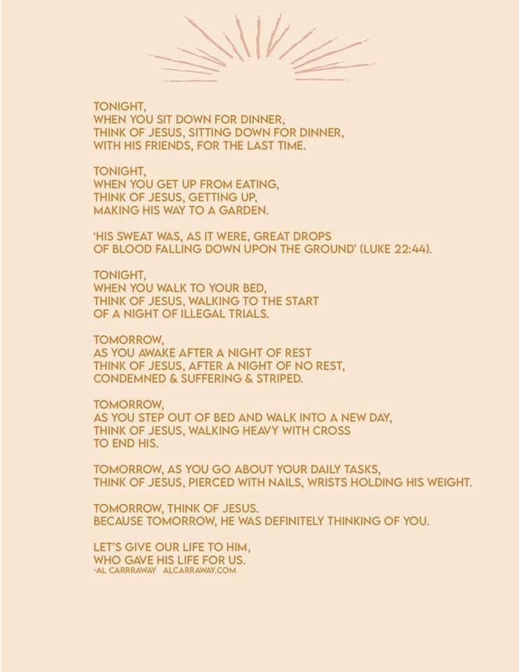 Wow! I will remember this tonight and tomorrow!