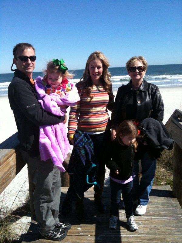 The Bowman Family leaving the beach in Jacksonville -- you can see it was pretty chilly day!!!!