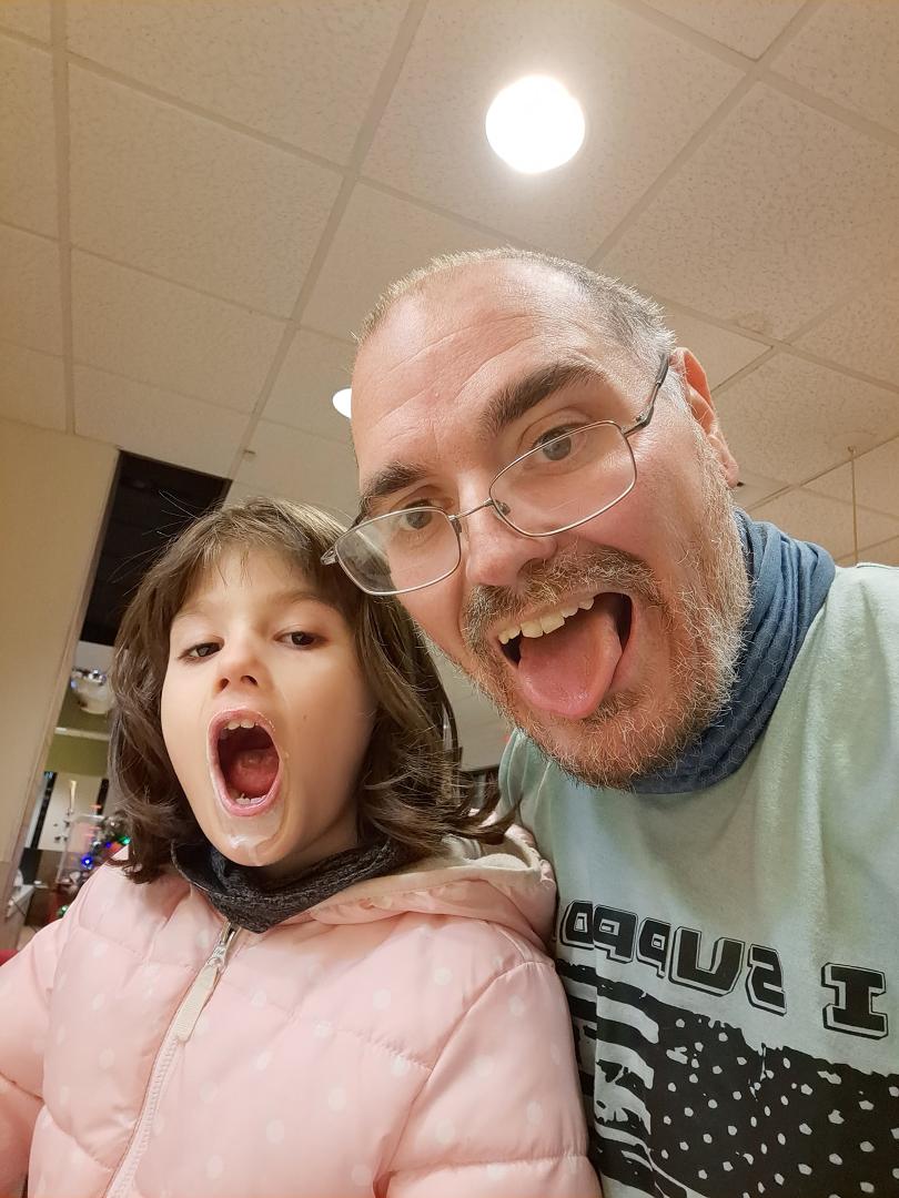 Daddy daughter time at McDonald's