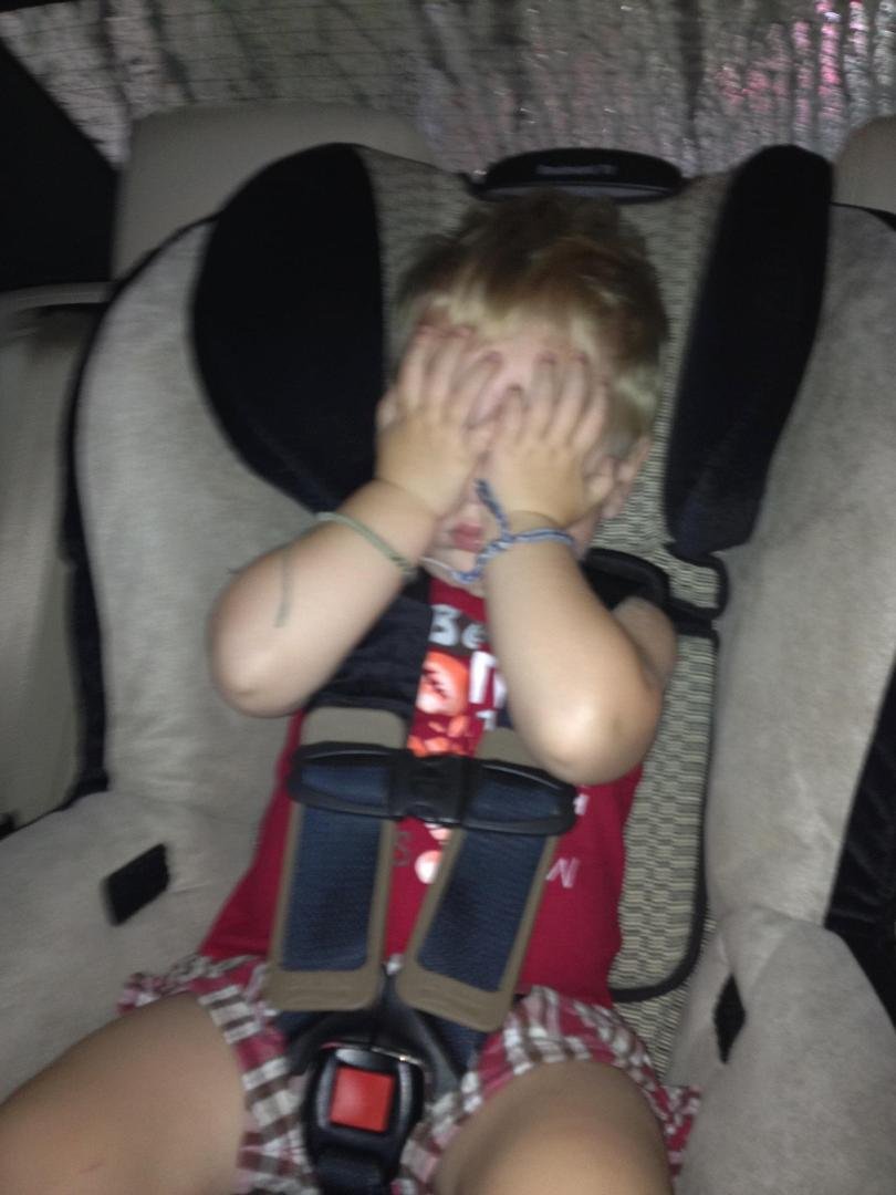 Austin doesn't want to watch the car getting a bath