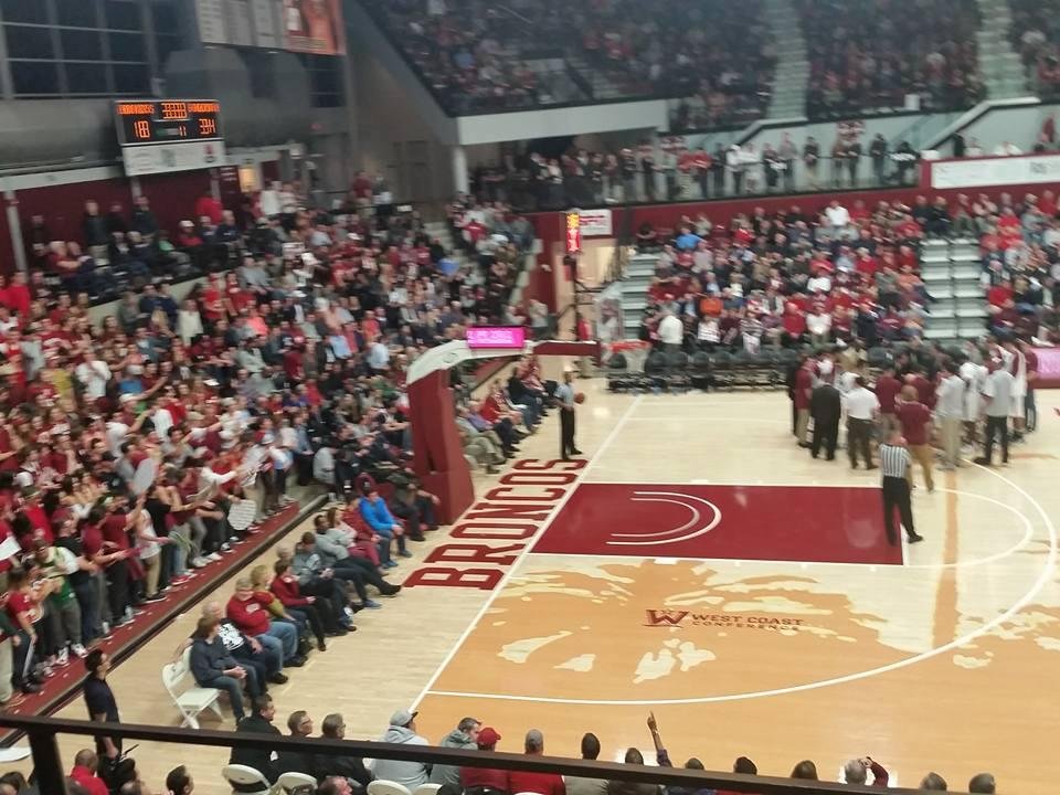 Her we are at the Santa Clara vs Gonzaga game. Gonzaga is ranked #4. They're very good