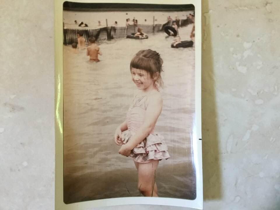 About 1954 My pre-lifeguard days: Look at big inner tubes in the background...those were the days