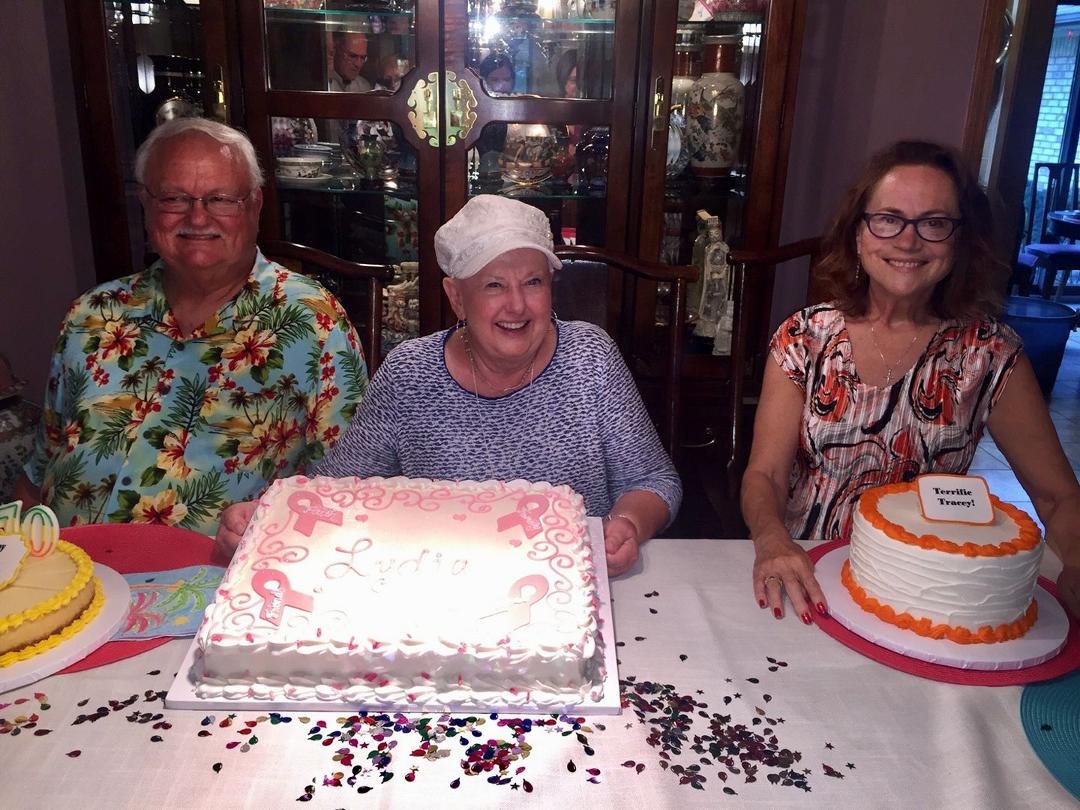 We enjoyed celebrating with friends last night. Terry Davis 70th birthday, Lydia Lawrence completed the 1st part of chemo, and Tracey Alden recovering from her accident!!! It's great to Celebrate!!!