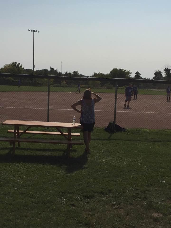 My lovely wife at her first ball game this year