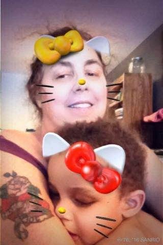 Here cute Briant fall asleep that we was playing with the pictures lol cute