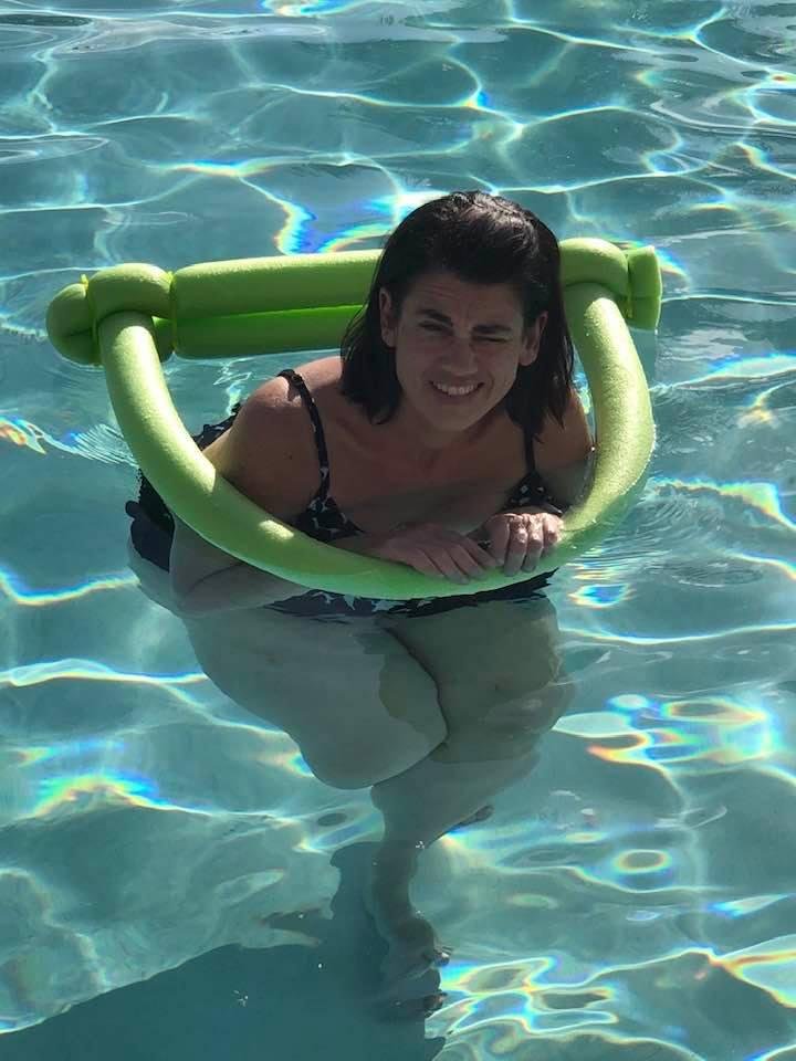 Jenn enjoying some pool time.