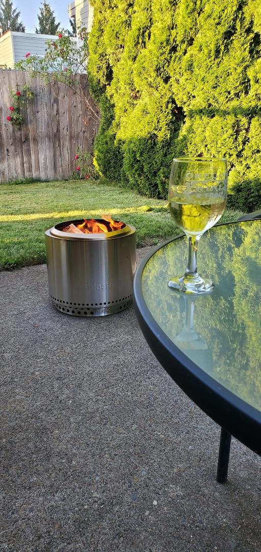 This may look like an ad for Solostove, but it's just me chilling in the back yard. 😎