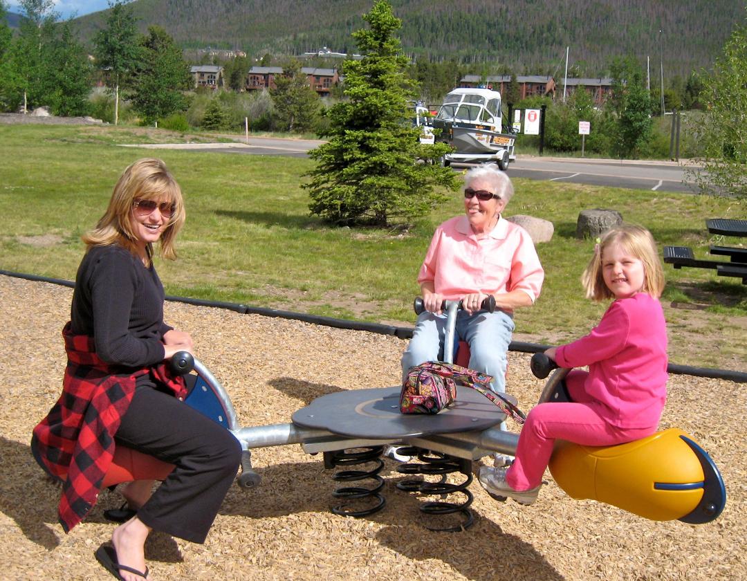Tracy, Sandra and Maggie getting into the swing of things