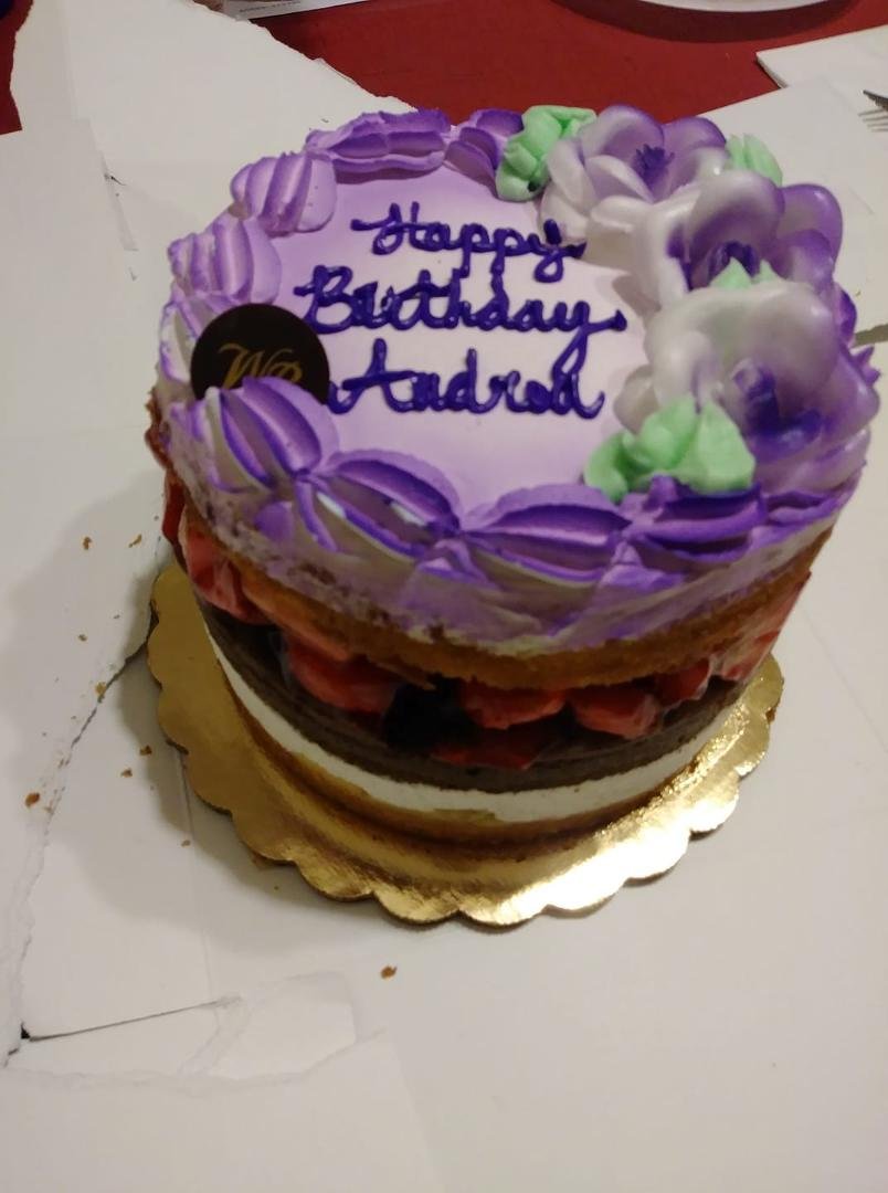 Celebrating Andrea's birthday .