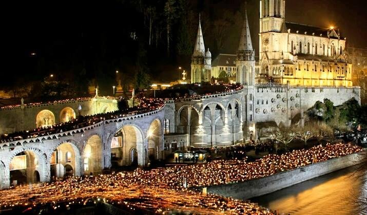 Tonight marked the 150th anniversary of the nightly processions at Lourdes. We were privileged to be part of it.