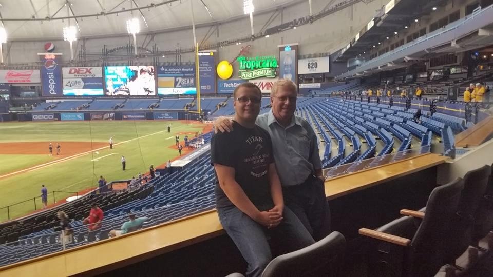 At Tropicana field in a suite behind home plate