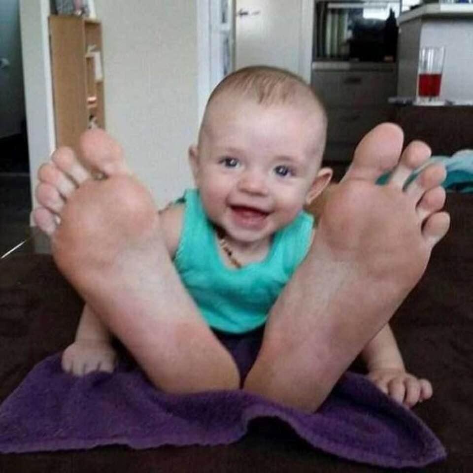 This kid has got some big feet!!!