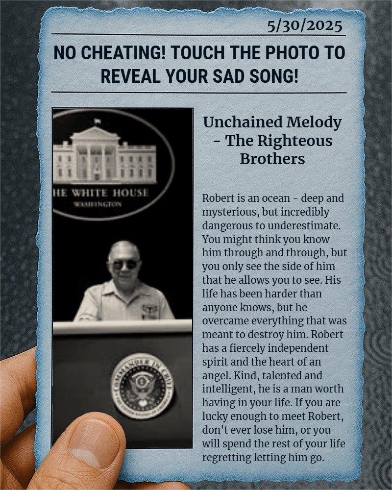 No Cheating! Touch The Photo To Reveal Your Sad Song!