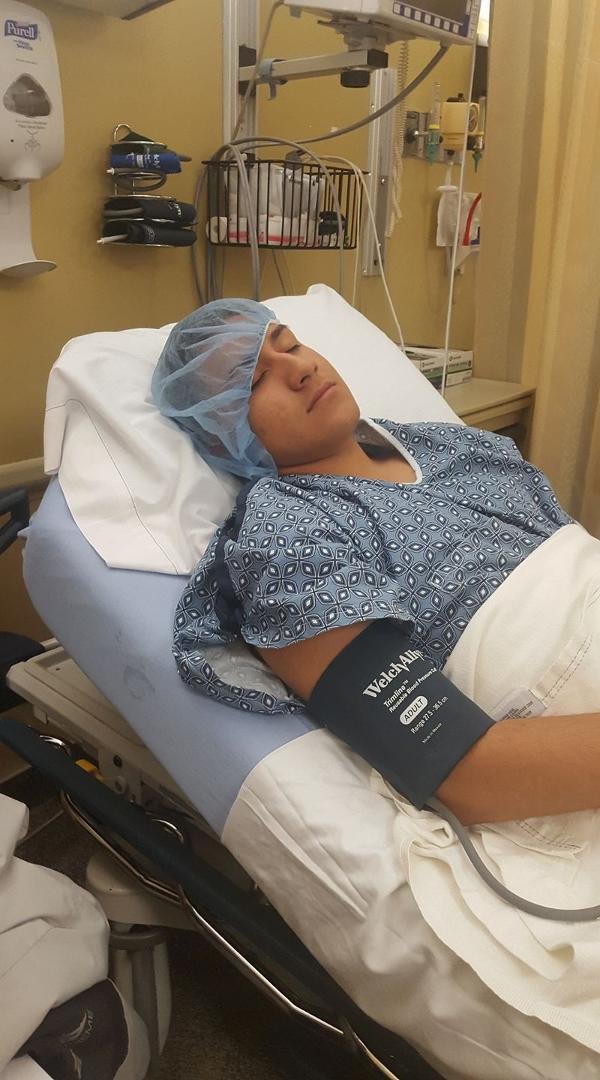 Chris being prepped to repair his acl...prayers welcome...