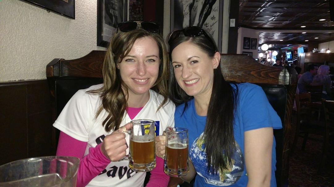 Enjoying some craft beer (Daisy cutter) with these girls! At the Exchequer restaurant. :)
