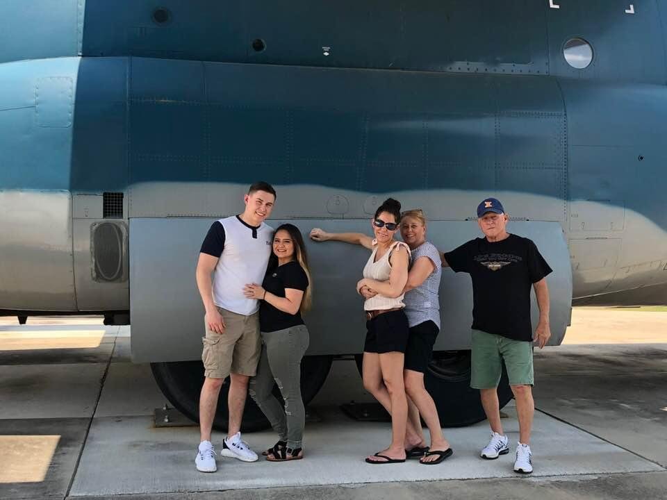 Me and my grandkids, daughter and my wife at his base in Ga