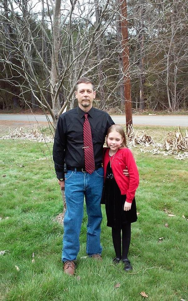 Getting ready to go to the father & daughter dance.