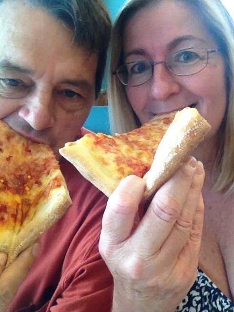 Me and Sue celebrating our anniversary in Sam's Pizza, Wildwood NJ ❤️🍕