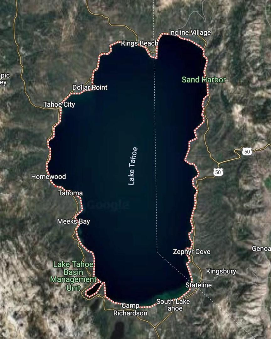 11 Facts You Didn’t Know About Lake Tahoe 🤔
1. Lake Tahoe is so deep (1,645 feet) that if the lake were tipped over, its water would cover all of California with 14 inches of water.
2. It’s estimated that Lake Tahoe is 9