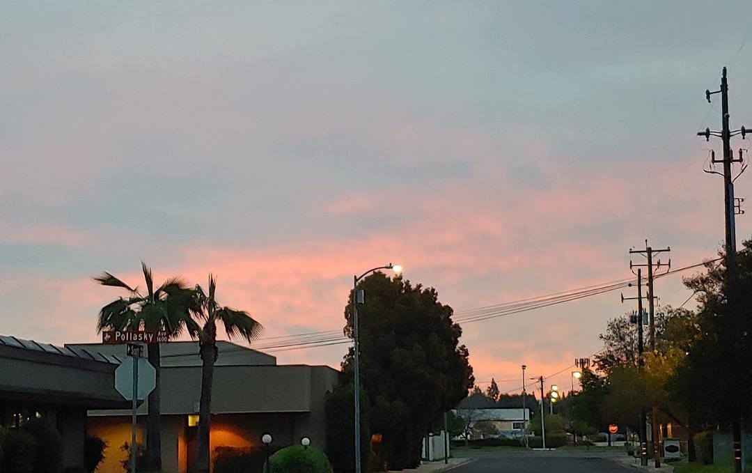 Pretty pink sunrise when leaving my driveway this morning
