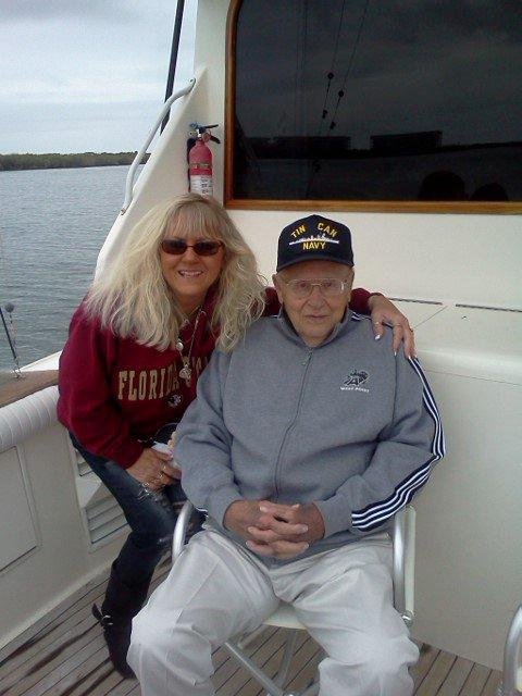 Me and my Daddy on Michelle' s boat.We had a great day. Xoxo