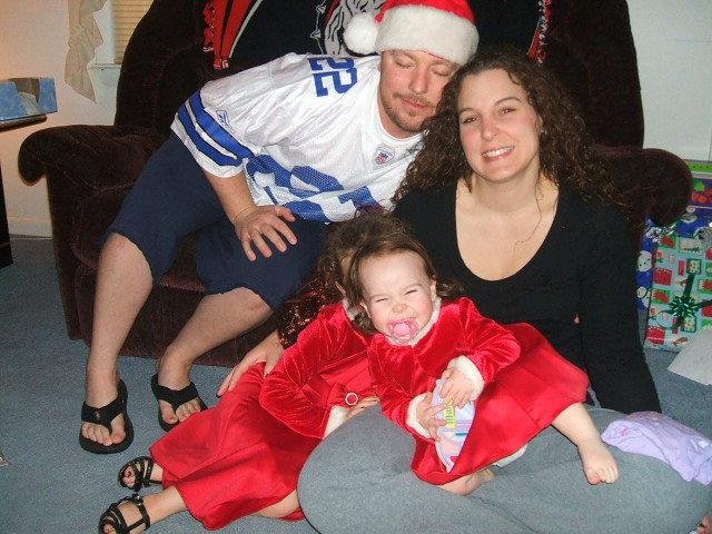 Keith went to sleep during this photo but his wife Norma Jean and daughters Morgan & Olivia remained alert.