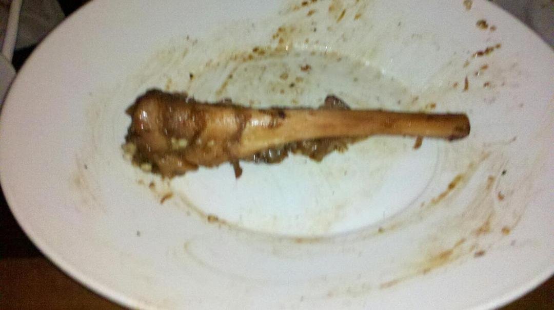 This is what is left of my lamb shank dinner from Waves at the Contemporary.