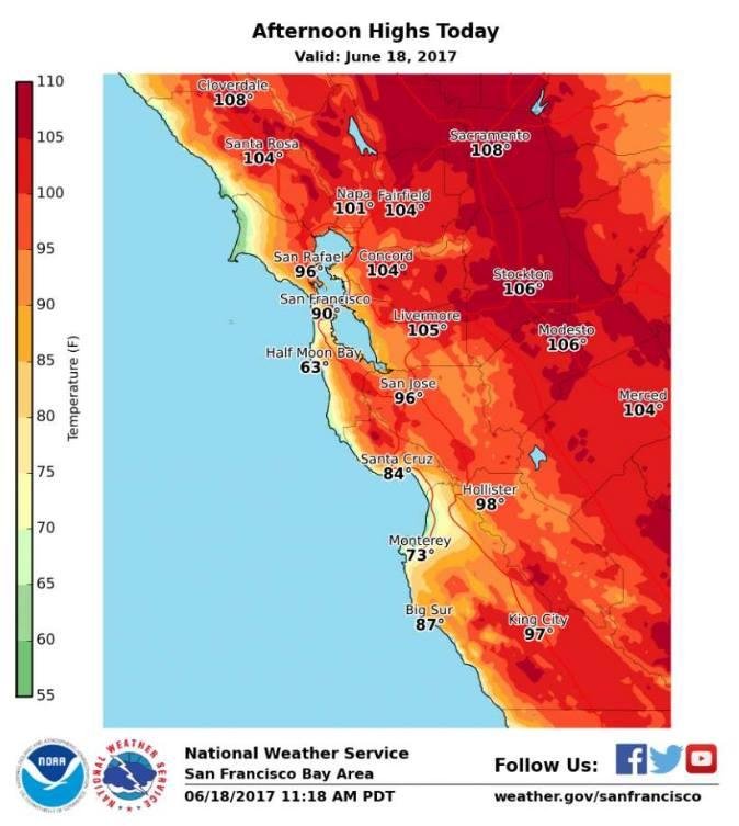Ye Gods, it's 106 here in Stockton right now!