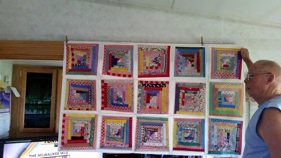The very old blocks made by a friend's Grandmother many years ago. I put them together for her.