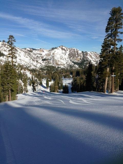 Skiing at Alpine Meadows this morning...crowds were awful!!