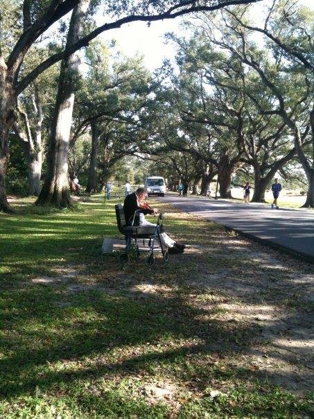 Where did that motorized vehicle come from on the walking, running, biking, skating path ??