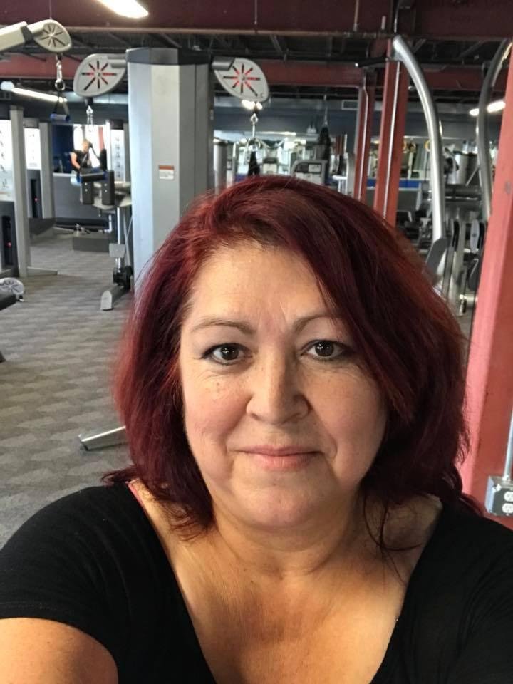 Working out at the gym